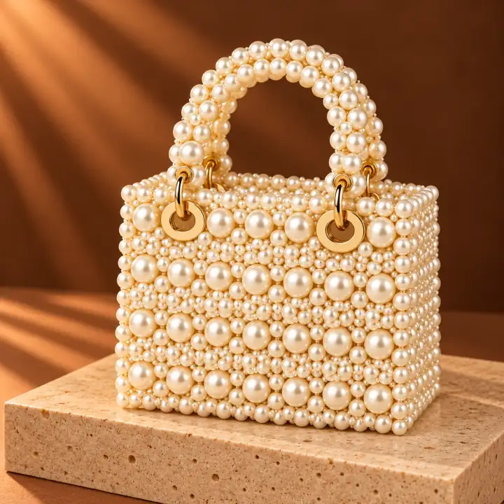 Bolso Anillos de Seda, tejido en cuentas